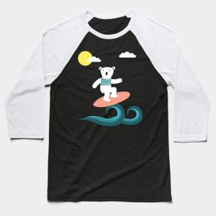 Surfing polar bear Baseball T-Shirt